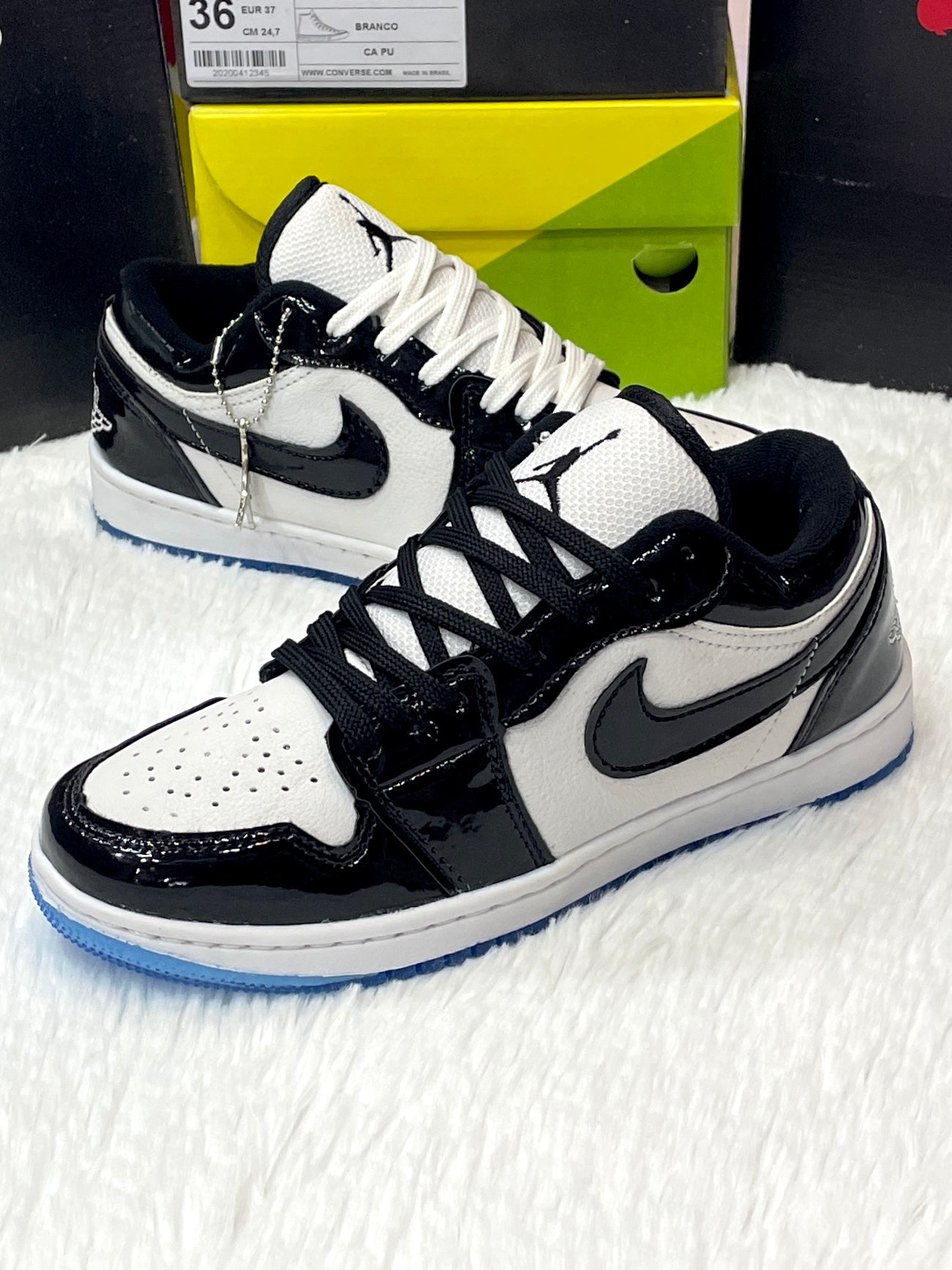 Tenis Jordan Azul Air Jordan Branco E Preto Nike Air Jordan 1' Low