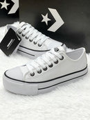 Converse All Star Chuck Taylor Branco couro plataforma