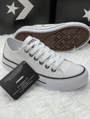 Converse All Star Chuck Taylor Branco couro plataforma