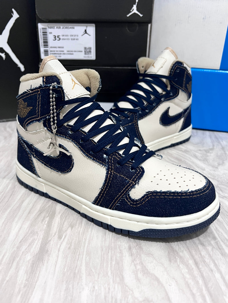 Nike Air Jordan 1' x Jeans Bege