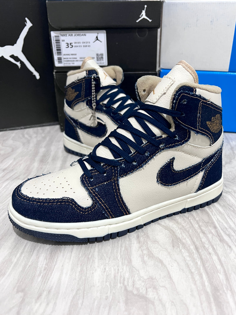 Nike Air Jordan 1' x Jeans Bege