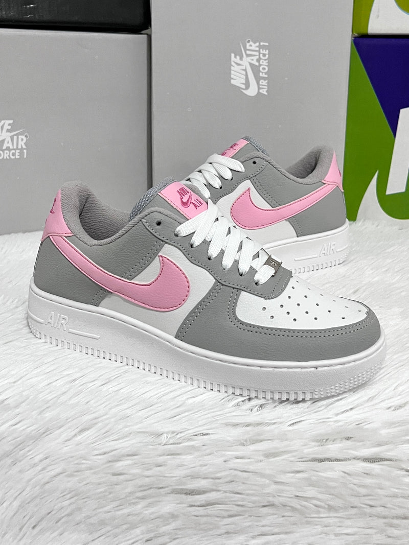 Nike Af1 Nike Rosa Con Gris Shoes Tenis Nike Feminino Air Force