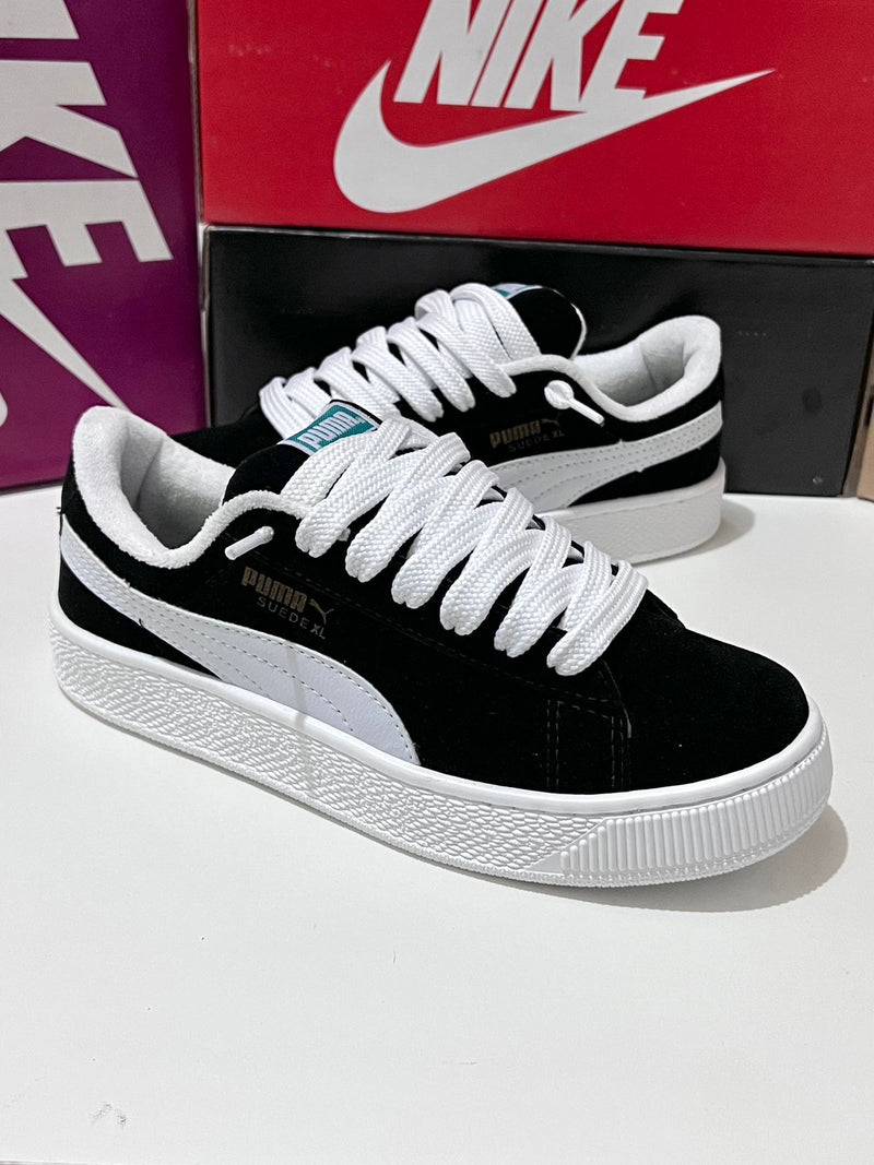 Puma suede com cadarço fashion branco