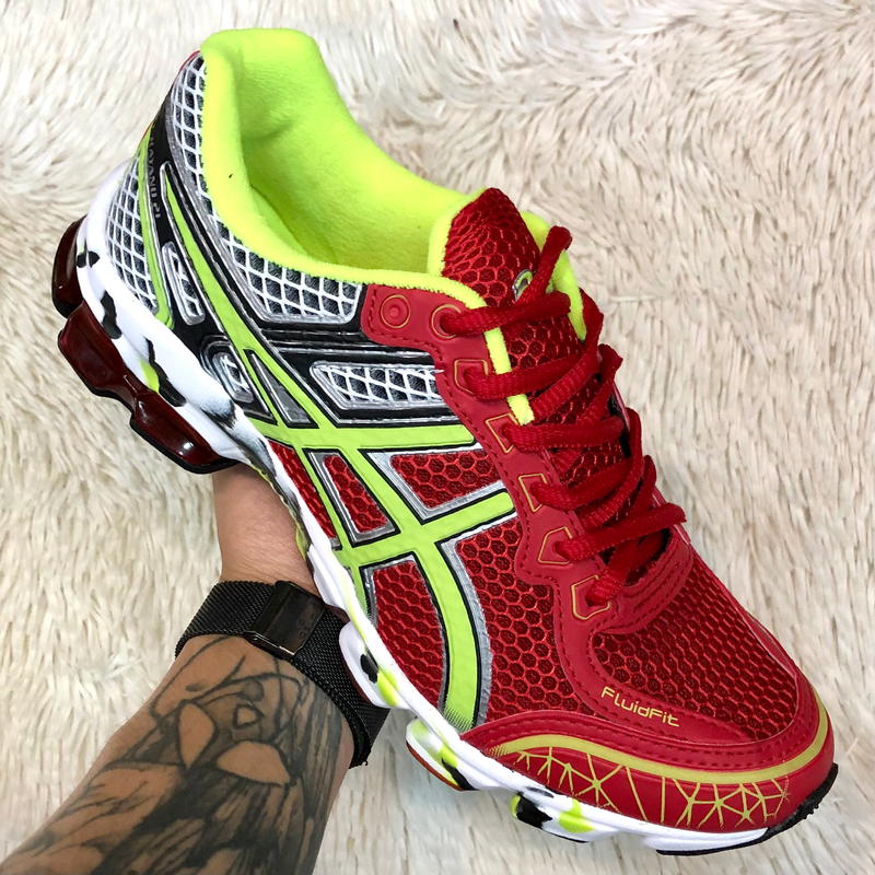 Asics Kayano 21 Vermelho Verde lim o